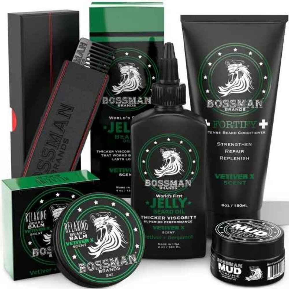 Bossman Mens Vetiver Complete Beard‎ Grooming Kit